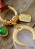 Boho Necklace, Rose Quartzs Opal Horseshoe Evil Eye Charms Leather Pendant Neckles